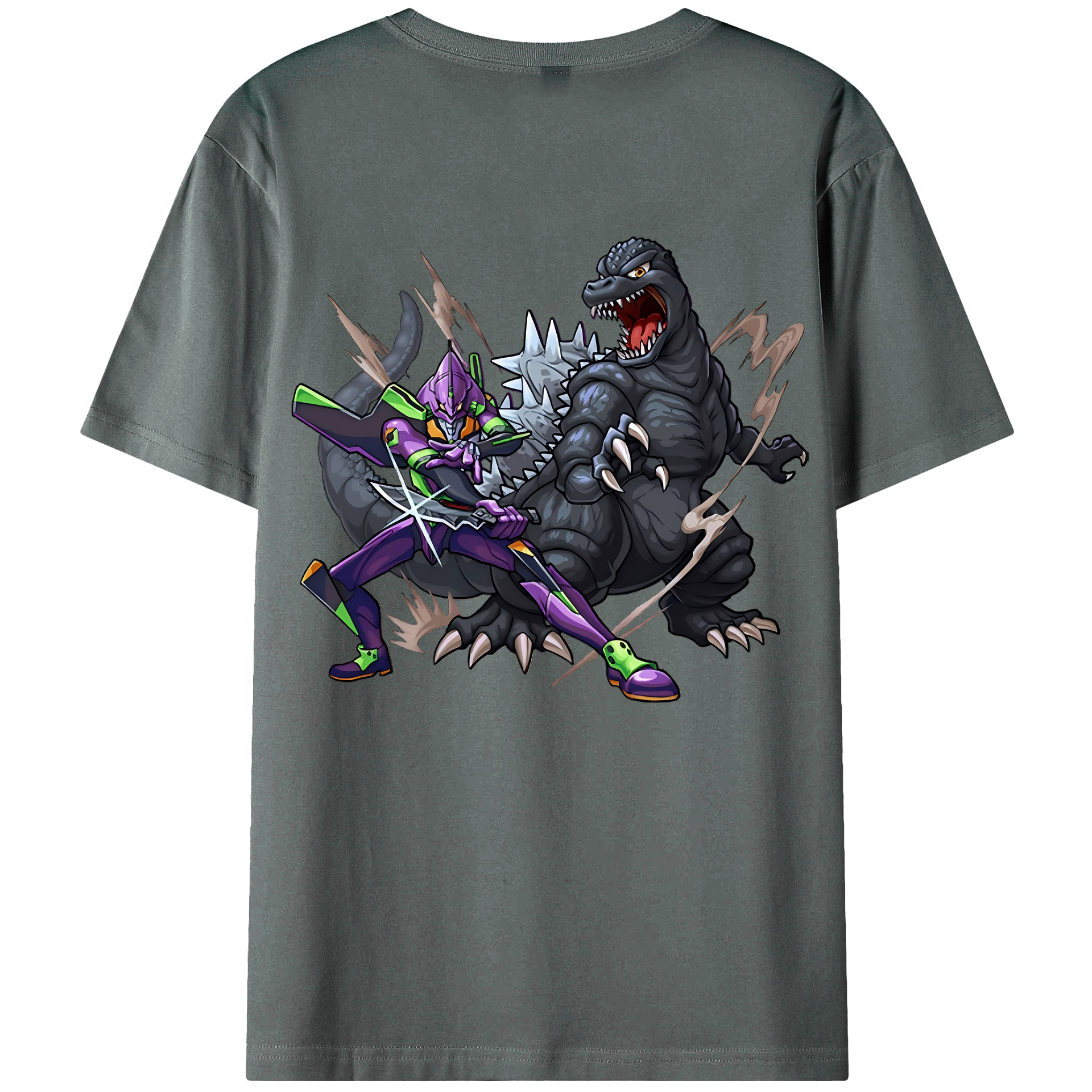 （画像用） EVA 新世紀エヴァンゲリオン 綿100％ メンズ半袖Tシャツ（バックプリント） 通気性